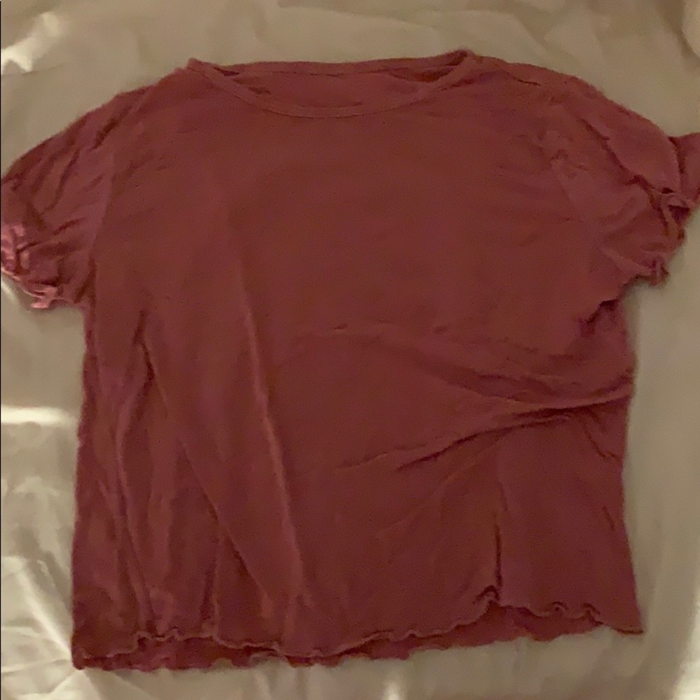 Brandy frilly cropped top